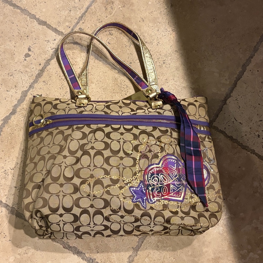 Coach Brown and Gold Women's Tote Bag